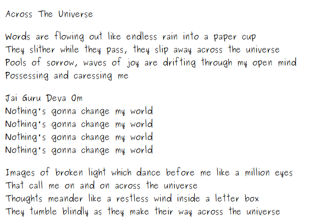 Across The Universe